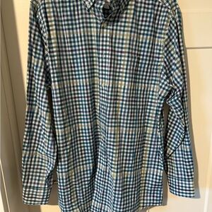 Men’s Saddlebred Large Tall (LT) Blue, Green, Purple & White Plaid Shirt